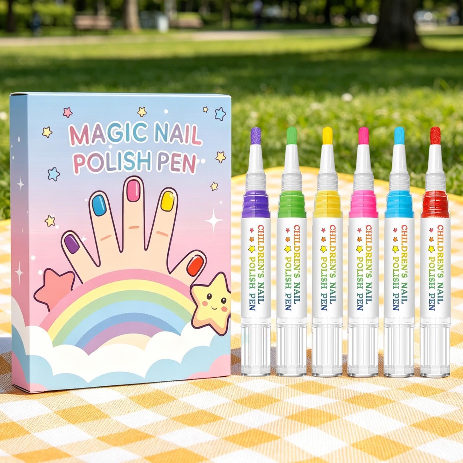 Lápices de esmalte de uñas para niños, 6 colores, de secado rápido, resistente al agua, para uñas de dedos, para manicura, cumpleaños, Navidad, niñas y uñas
