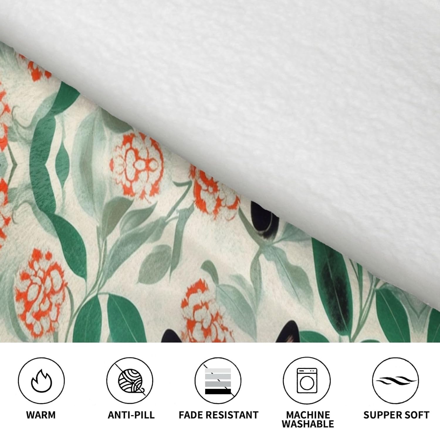 Cartoon Cat Print Cozy Oversized Blanket Hoodie Soft And Warm Wearable For Winter And Christmas