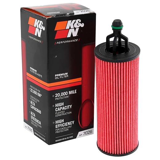 K&N Oil Filter: 20,000 Mile Engine Protection, High Capacity/High Efficiency: Compatible with Select CHRYSLER/DODGE/JEEP/RAM (See Product Description for Select Products), HP-7026