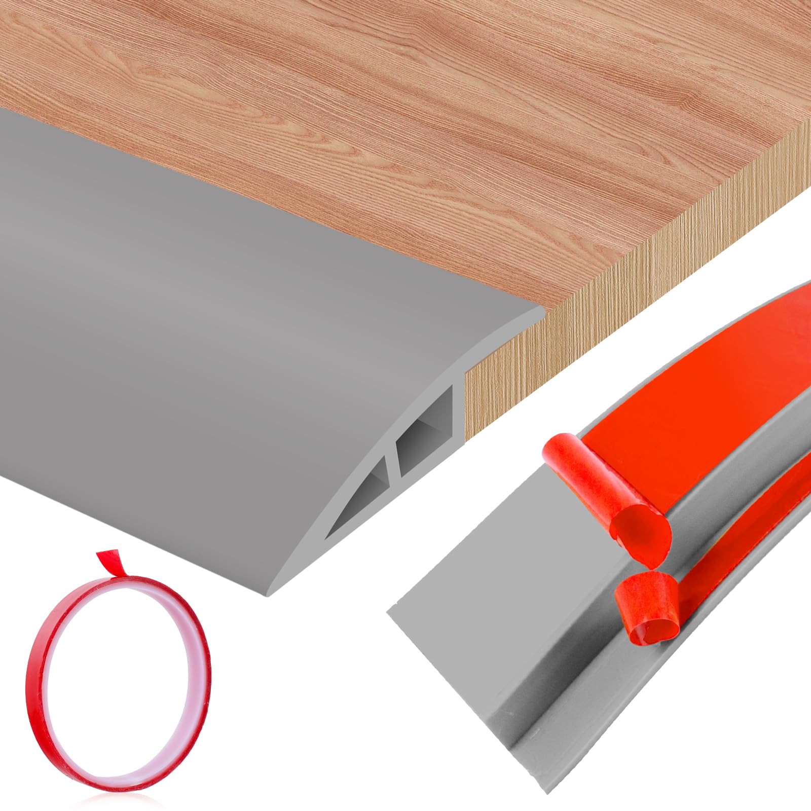 Floor Transition Strips Double Sided Self Adhesive Door Threshold Strips for Doorways, Laminate Threshold for Gaps Carpet Floor Tiles