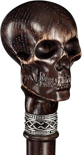 Asterom Skull Cane - Handmade - Skull Walking Stick Vampire Gothic Walking Cane Skull Canes for Men, Cool Steampunk Cane for Men, Halloween Cane
