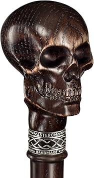 Asterom Skull Cane - Handmade - Skull Walking Stick | Vampire Gothic Walking Cane | Skull Canes for Men, Cool Steampunk Cane for Men
