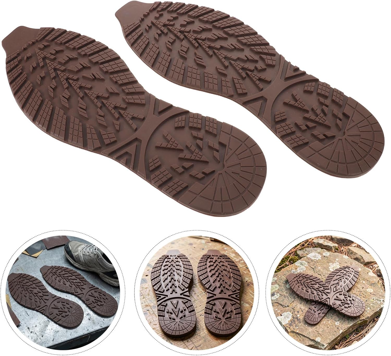 NOLITOY 2pcs Rubber Shoe Sole Replacement Kit, Non Slip Quiet Boot Repair