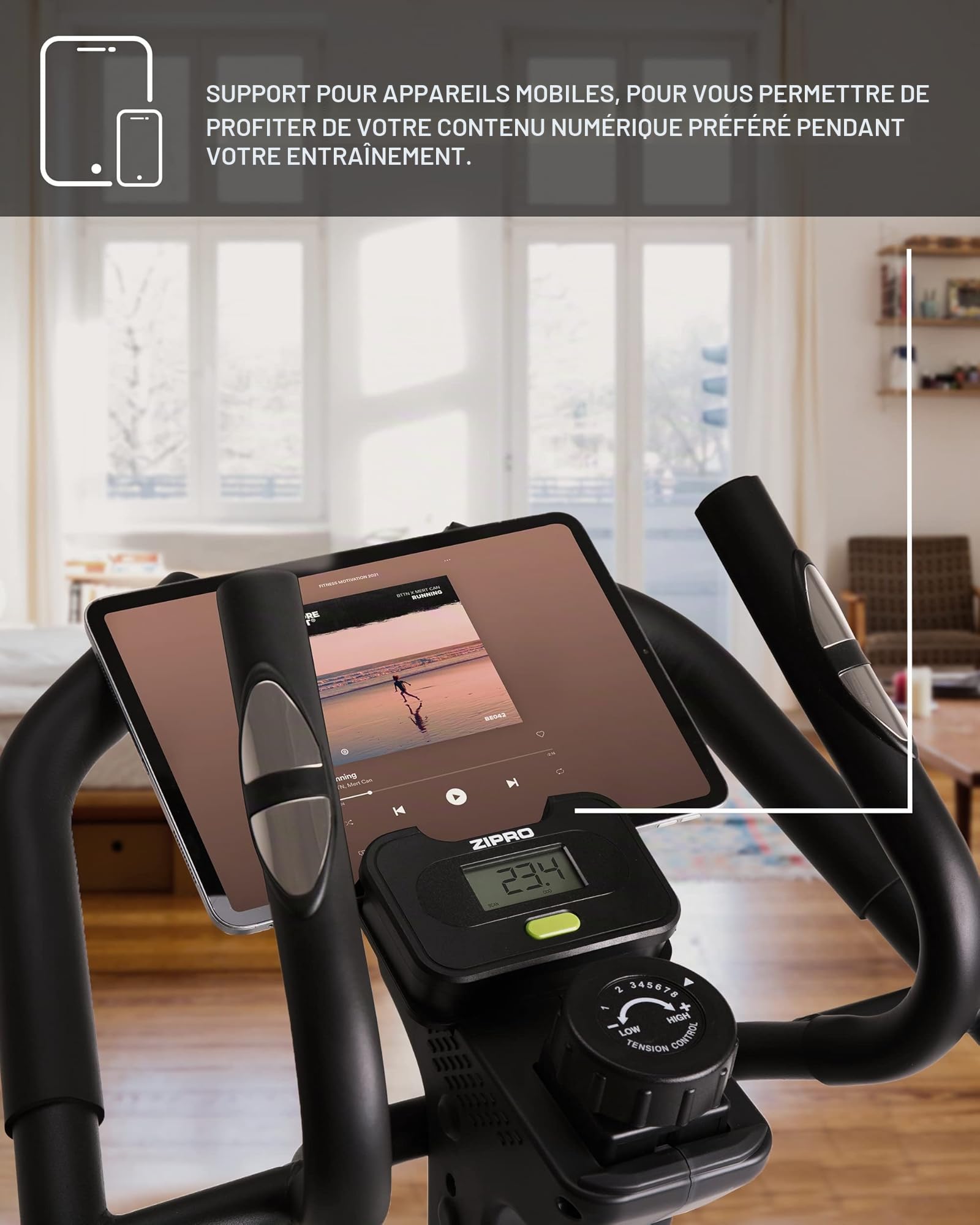 Zipro Crosstrainer Climber, elliptique jusqu'à 120 kg, équipement d'entraînement Cardio à Domicile, Appareil de Fitness, Machines d'exercice, vélo elliptique, 8 Niveaux de résistance