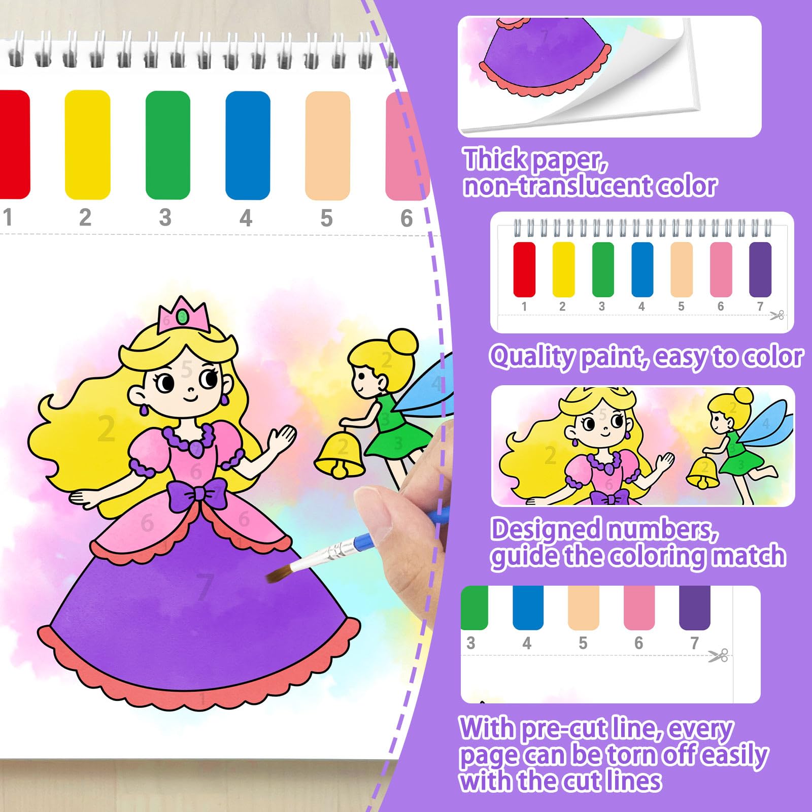 Water Coloring Books for Kids - Princess & Party -6 Water Coloring Books for Kids - Princess & Party -6