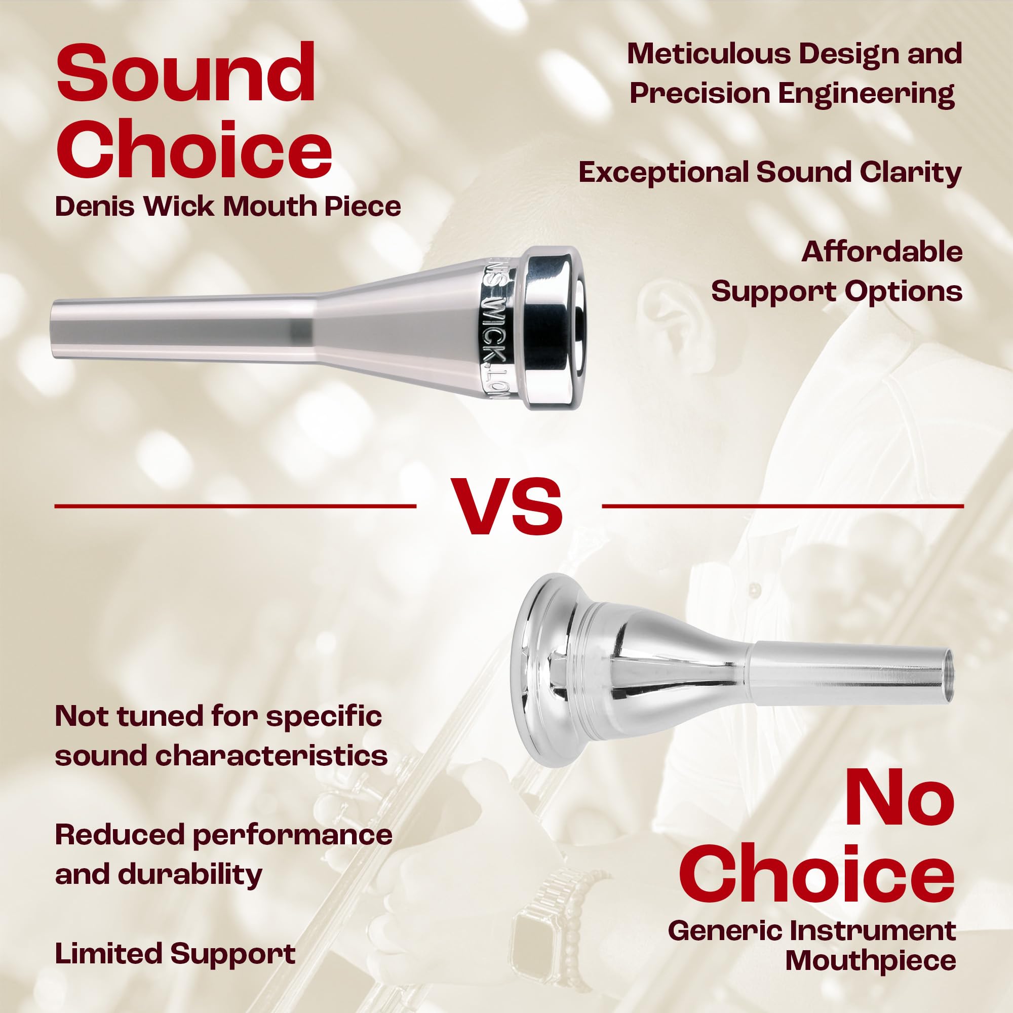 Amazon.com: Denis Wick HeavyTop Trumpet Mouthpiece Silver Plated