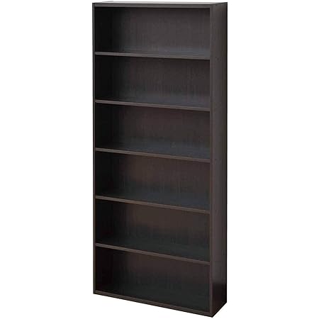 山善 本棚 幅59.5×奥行17×高さ134cm 6段 スリム オープンラック 組立品 ダークブラウン CMCR-1360(DBR)