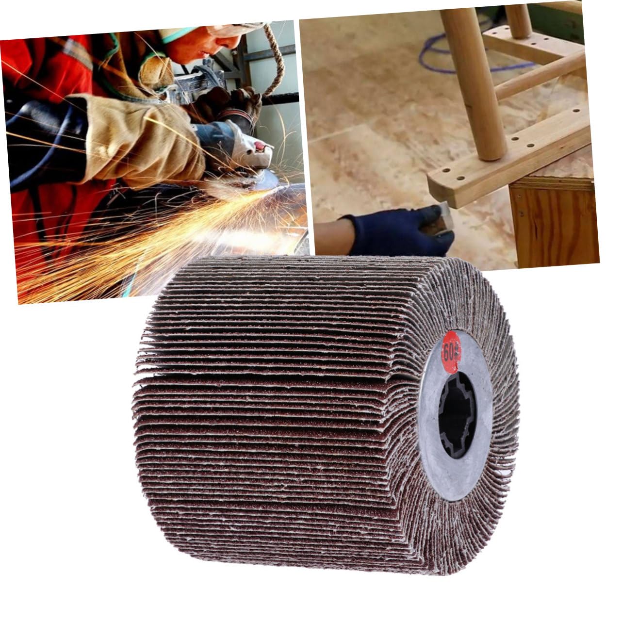 MUCKLILY High Performance Flap Disc Sanding Pad for Grinder 60g Angle Rolling Polishing Wheel