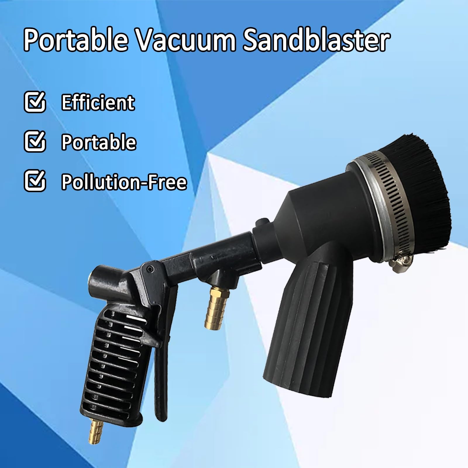 Chorro de arena portátil al vacío, máquina de chorro de arena de recuperación al vacío, accesorios de boquilla de cerámica, kit de chorro de arena de tanque de chorro de arena de 28 galones, para