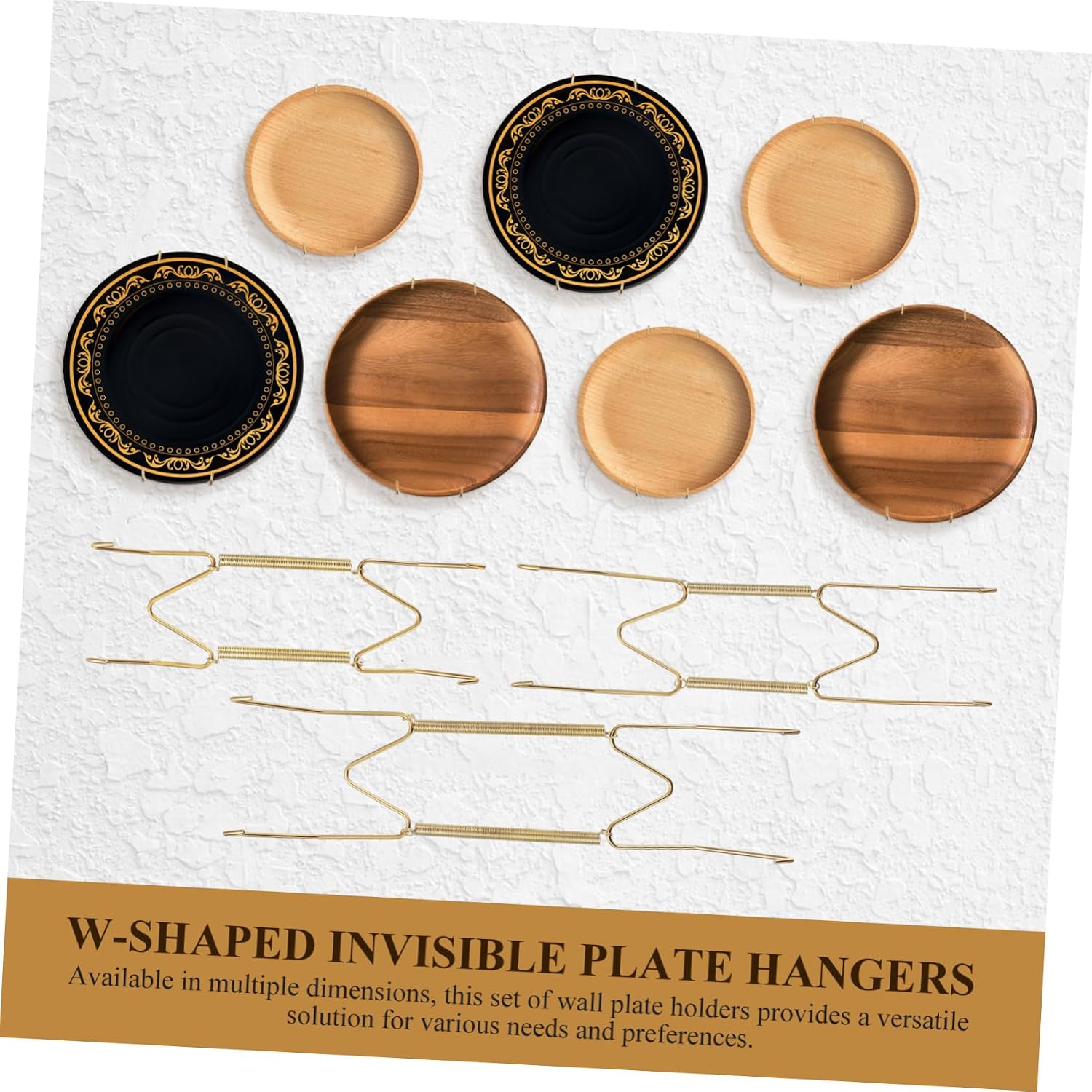 BESTYASH 12Pcs Decorative Plate Wall Holder Invisible Plate Hangers for Plates Easy to Install Wall Display Holders with Mounting Hardware for Artwork