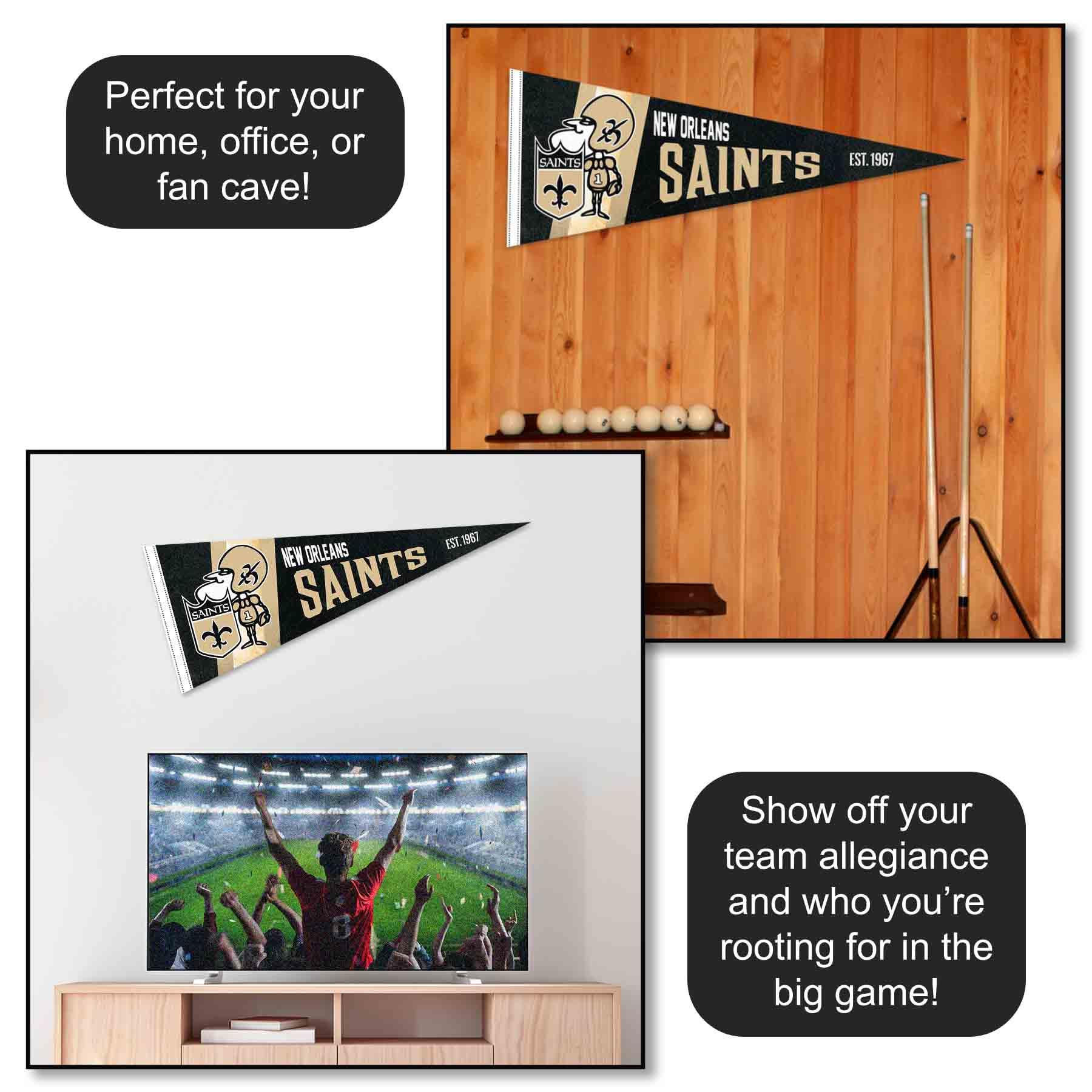 Amazon.com: New Orleans Saints Throwback Vintage Retro Pennant