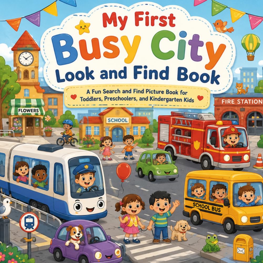 My First Busy City Look and Find Book: A Fun Search and Find Picture Book for Toddlers, Preschoolers, and Kindergarten Kids