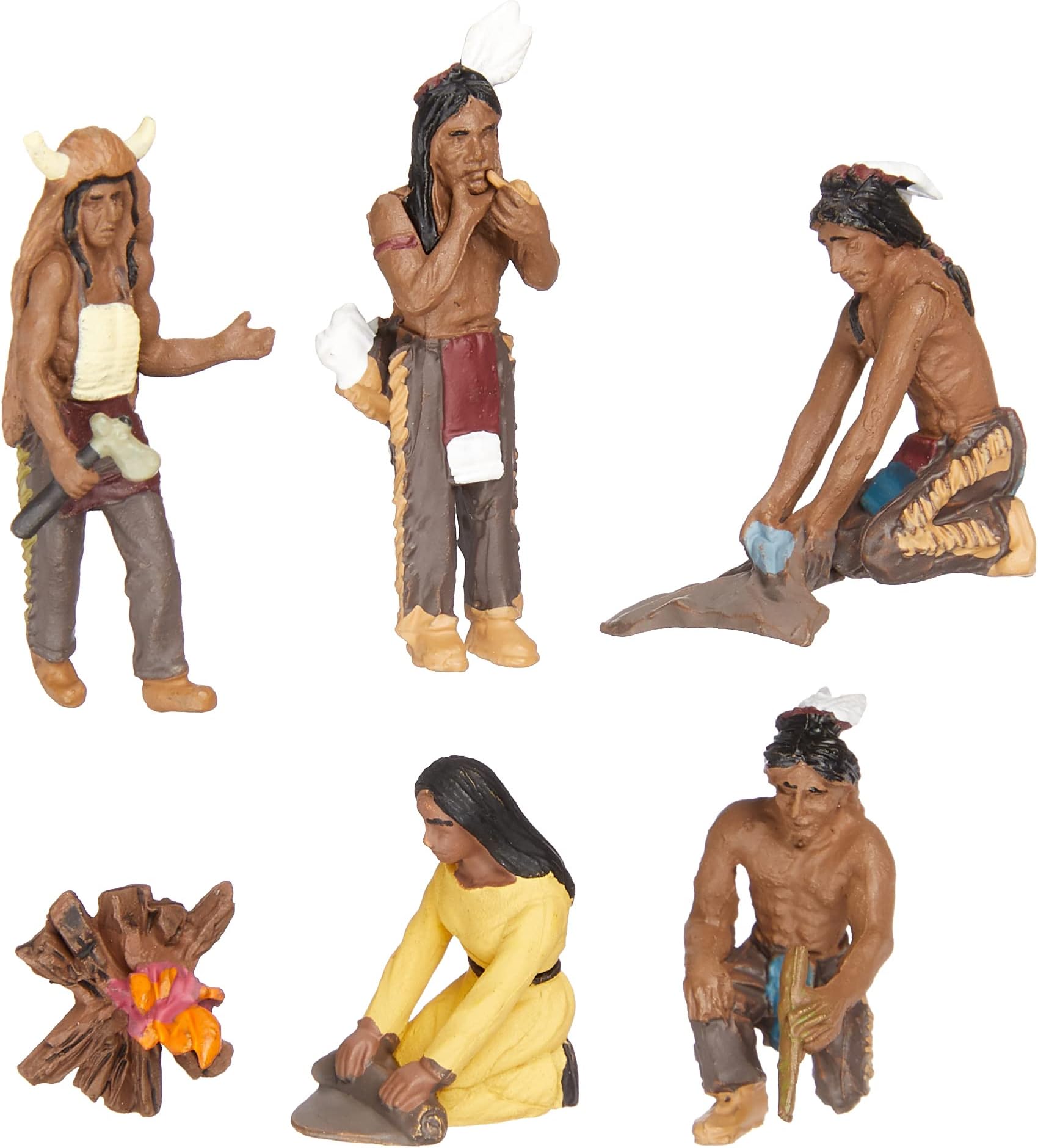Woodland Scenics SP4443 1.5-Inch Scene Setters Figurine, Native Americans, 5/Pack