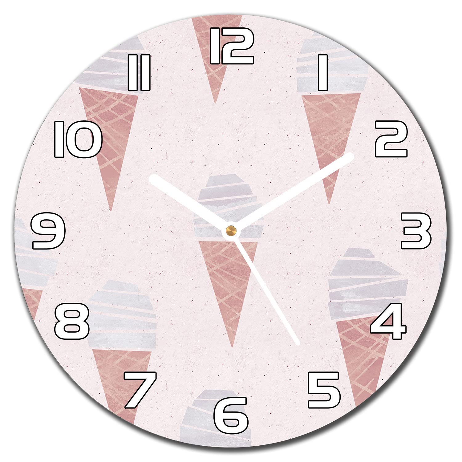 Horloge de cuisine en verre moderne salon crème douce 30cm