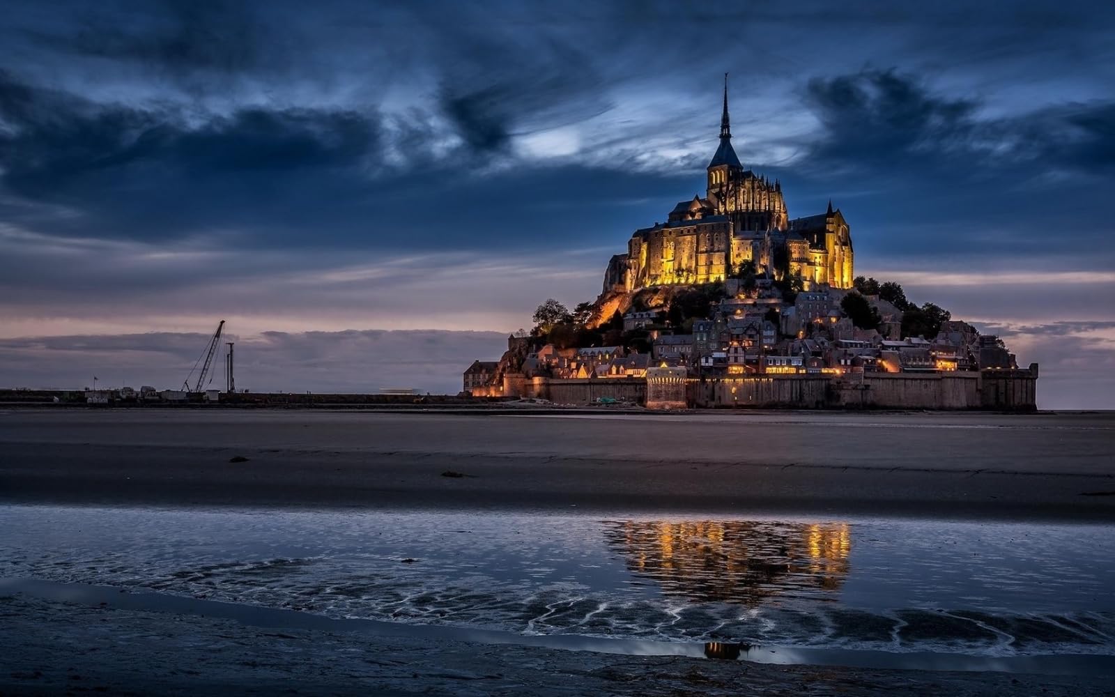 Puzzles 1000 Pieces Mont Saint Michel Abbey City Of Lights Fortress Town 75 * 50Cm