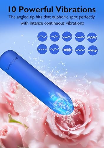 Miniatura 30 de Vibrador de bala pequeña para mujeres: mini vibrador de clítoris impermeable con 10 modos, masajeador de dedos vibratorio de silicona completa para