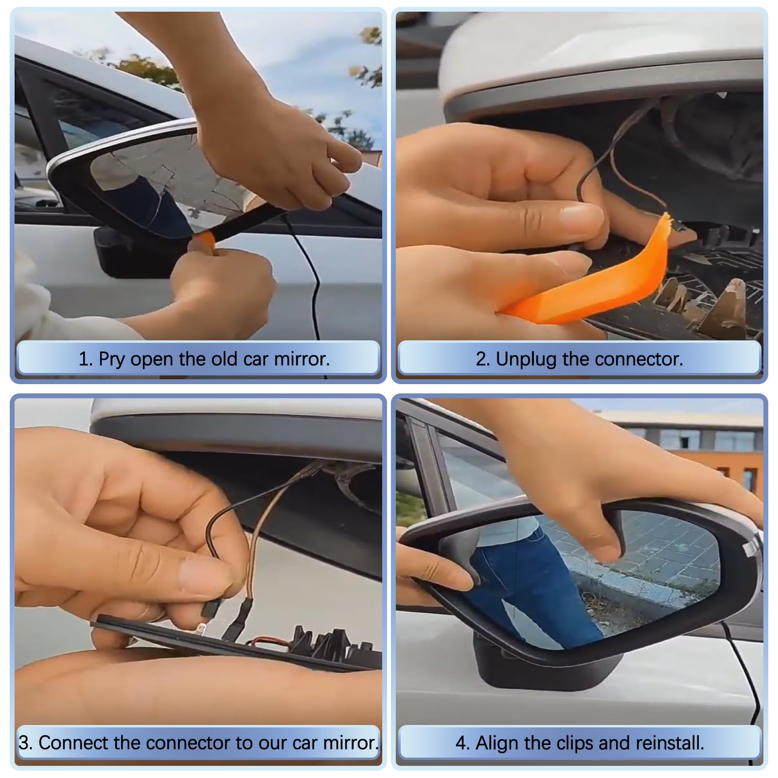 Szkło lusterka do Opel Astra H 2004-2009 Prawe sz kło luster ka zewnętrznego Po stronie pasażera Podgrzewane lus terko zewnętrzne Szk ło zamienne do lust erka Asferyczne Szkło lusterka samochodowego