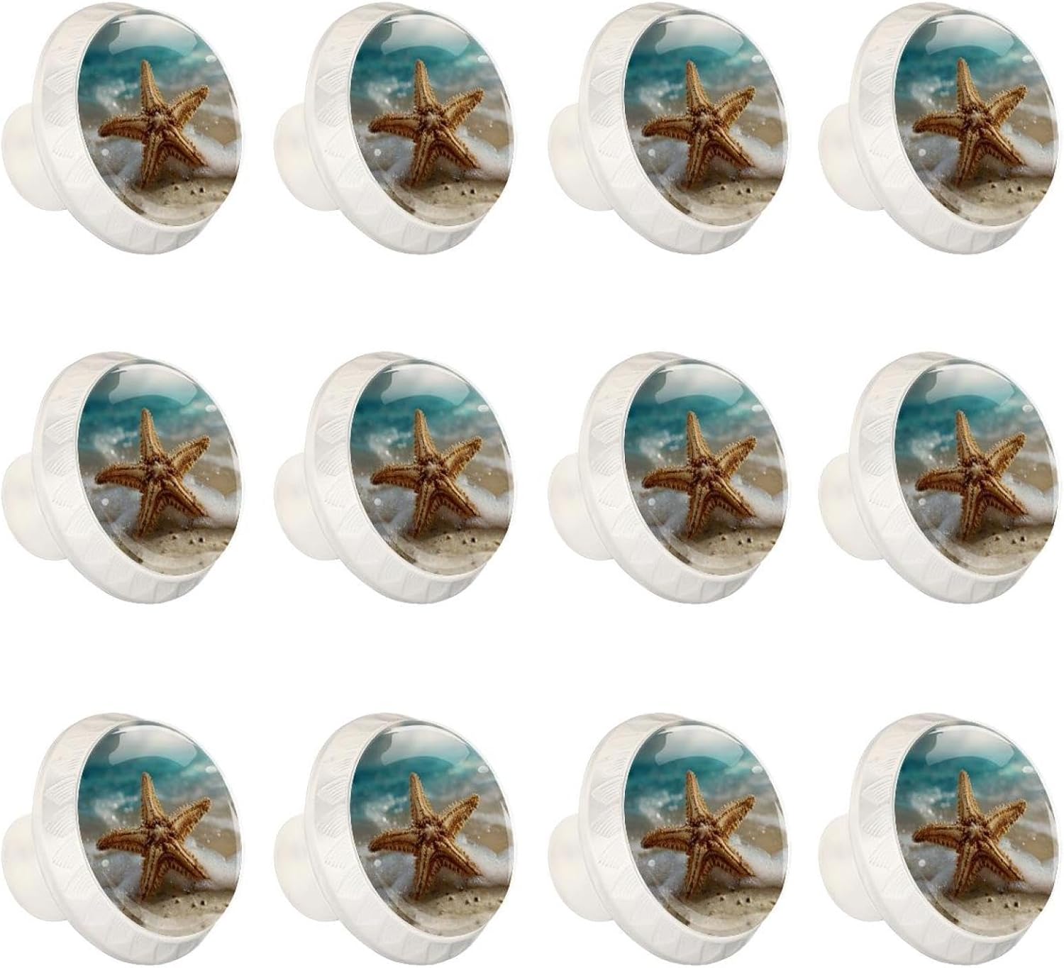 Black Rustic Teal Daisy Butterfly Decorative Cabinet Knobs with Screws, Glass Drawer Knobs for Kitchen Bathroom Furniture