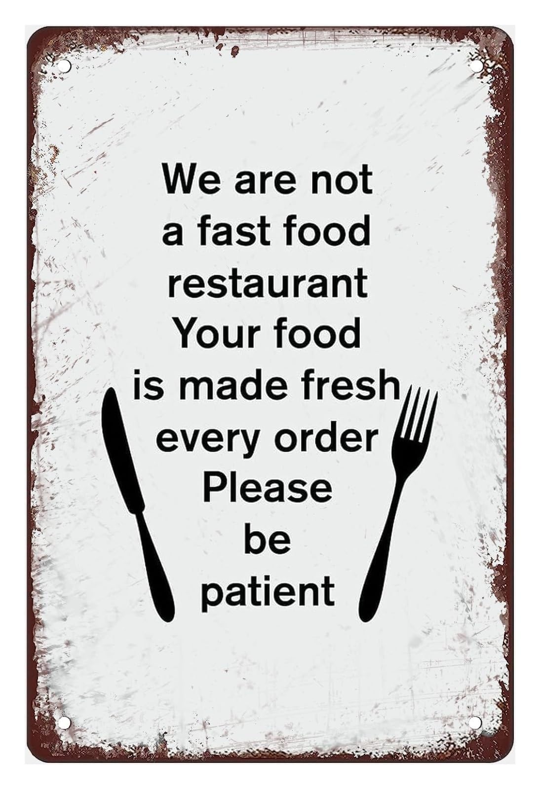 PKNVKZIDK Restaurant Pride Metal Tin Sign Vintage Over Speed Retro Humorous Sign for Diner Kitchen or Cafe Wall (8 X 12 inch)