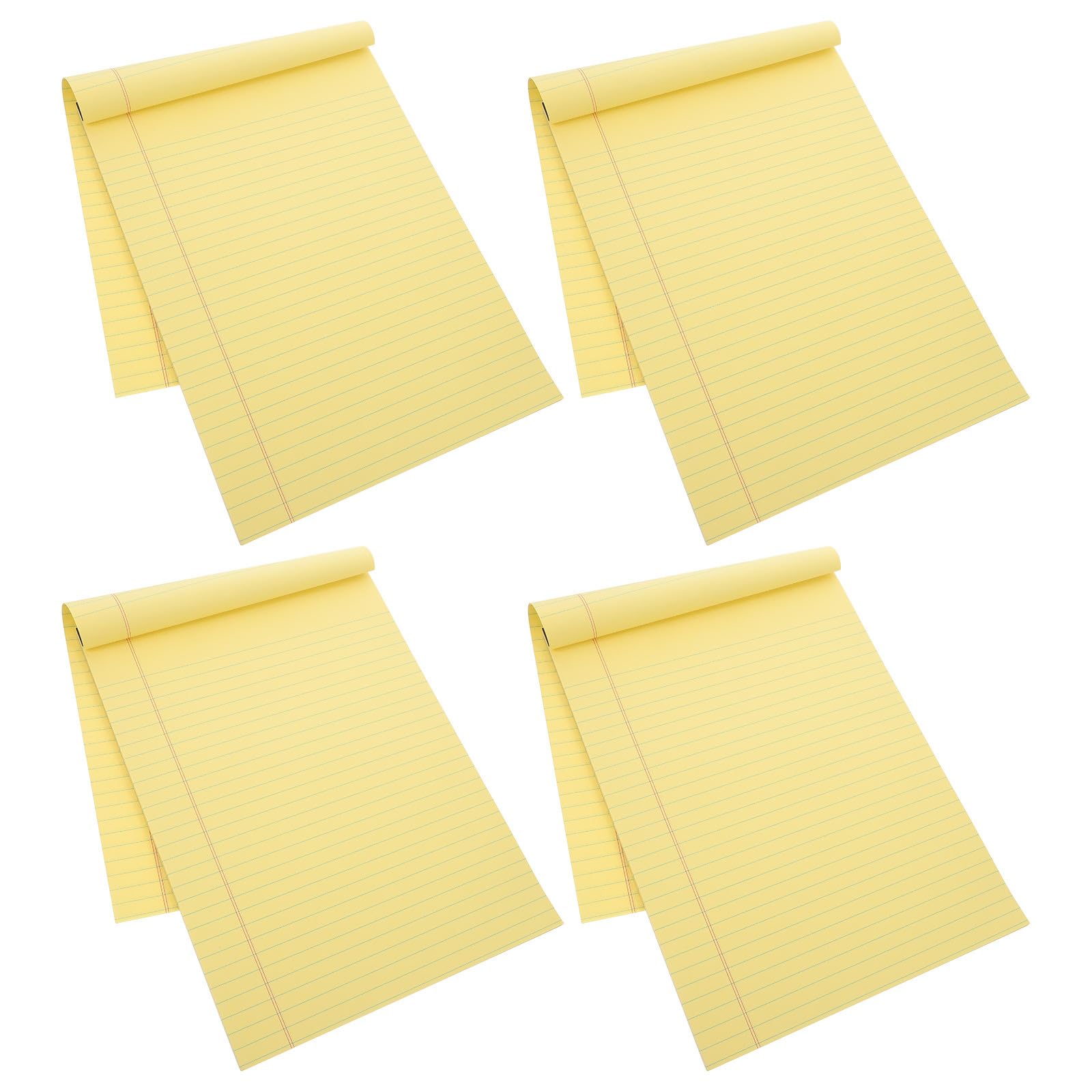 YARNOW Blocco Note Legale A4 Righe Larghe 21,4x29,6 Cm, Set 4 Pezzi, Quaderno Strappabile Portatile per Appunti e Promemoria, Forniture per Ufficio e Scuola, Pratico Blocco Note