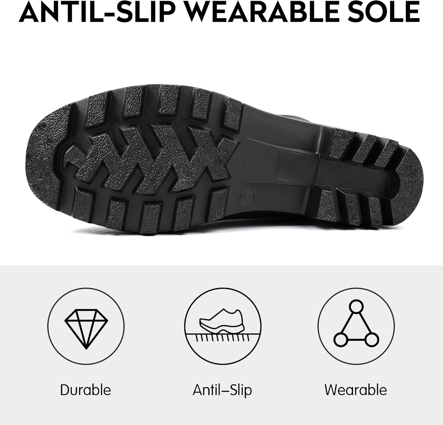 DKSUKO Men's Mid-calf Rain Boots,Waterproof Antil-Slip PVC Garden Work Boots,Outdoor Rubber Boots - Image 4