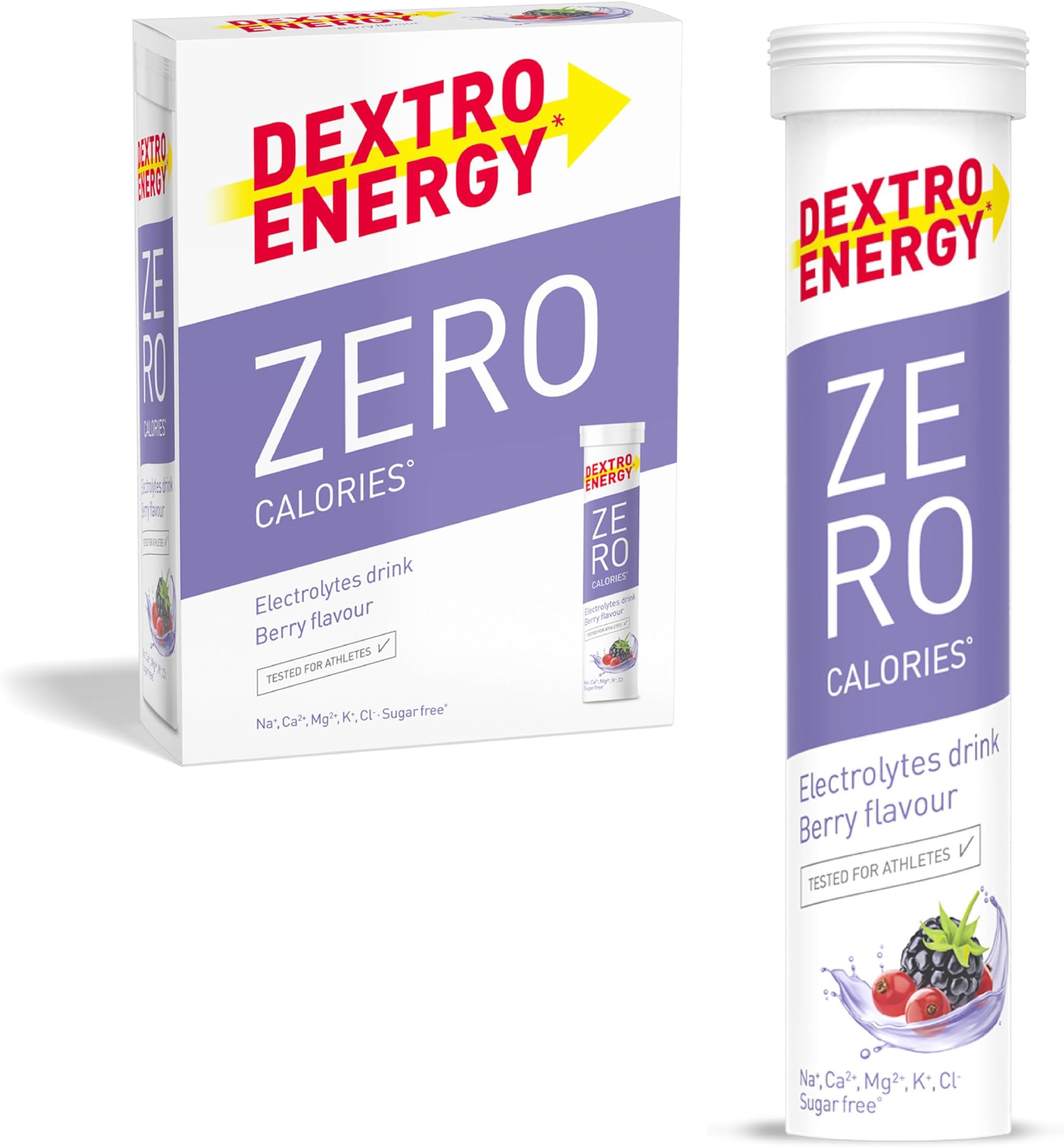 – Zero Calories I Recovery and Hydration Electrolyte Drink I Zero Effervescent Tablets I Berry | 3 Tubes, 60 Tablets |