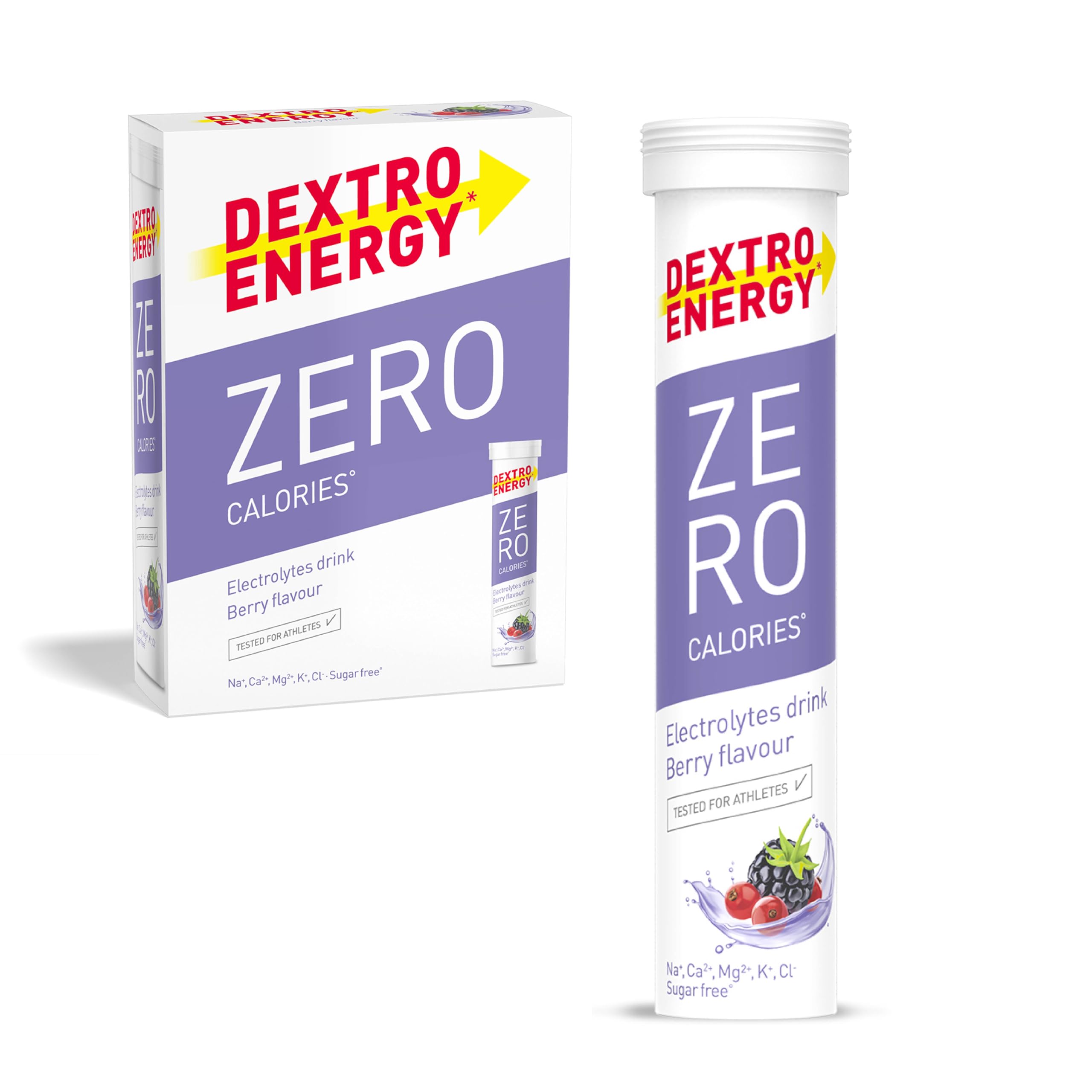 Zero Calories I Recovery and Hydration Electrolyte Drink I Zero Effervescent Tablets I Berry | 3 Tubes, 60 Tablets |