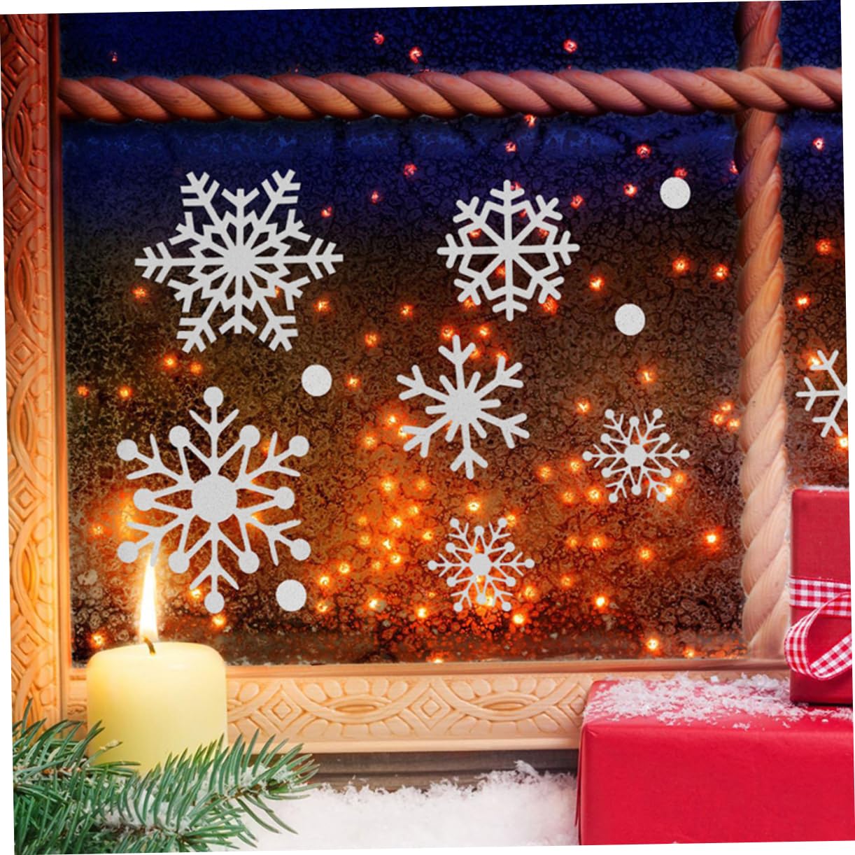 Decoraciones De Navidad Para Ventanas 5 Hojas De Pegatinas De De Nieve Diseño Elegante