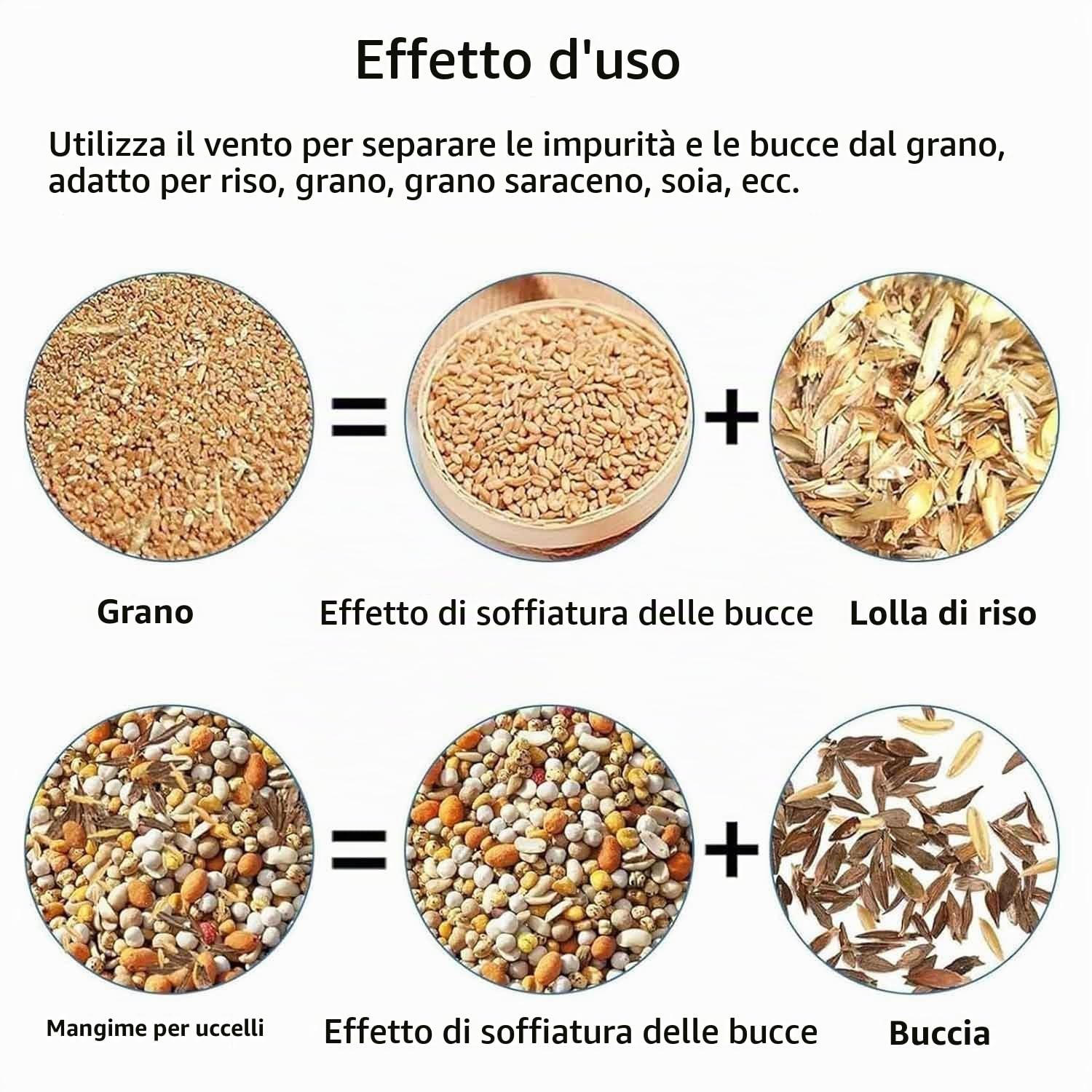 Macchina for la pulizia del mangime for uccelli,vagliatrice elettrica la pulizia dei cereali con 2granai indipendenti e ventola a velocità regolabile,separatore di gusci soffiati for semi di uccelli