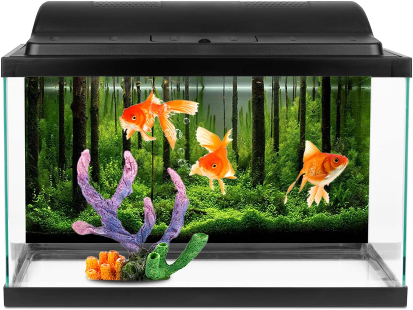 Generic Fish Tank Background, Aquarium Background Fish Tank Wallpaper Forest Background Picture PVC Adhesive Underwater Forest Tank Poster Backdrop Decoration Paper Wallpaper for, 61*41cm