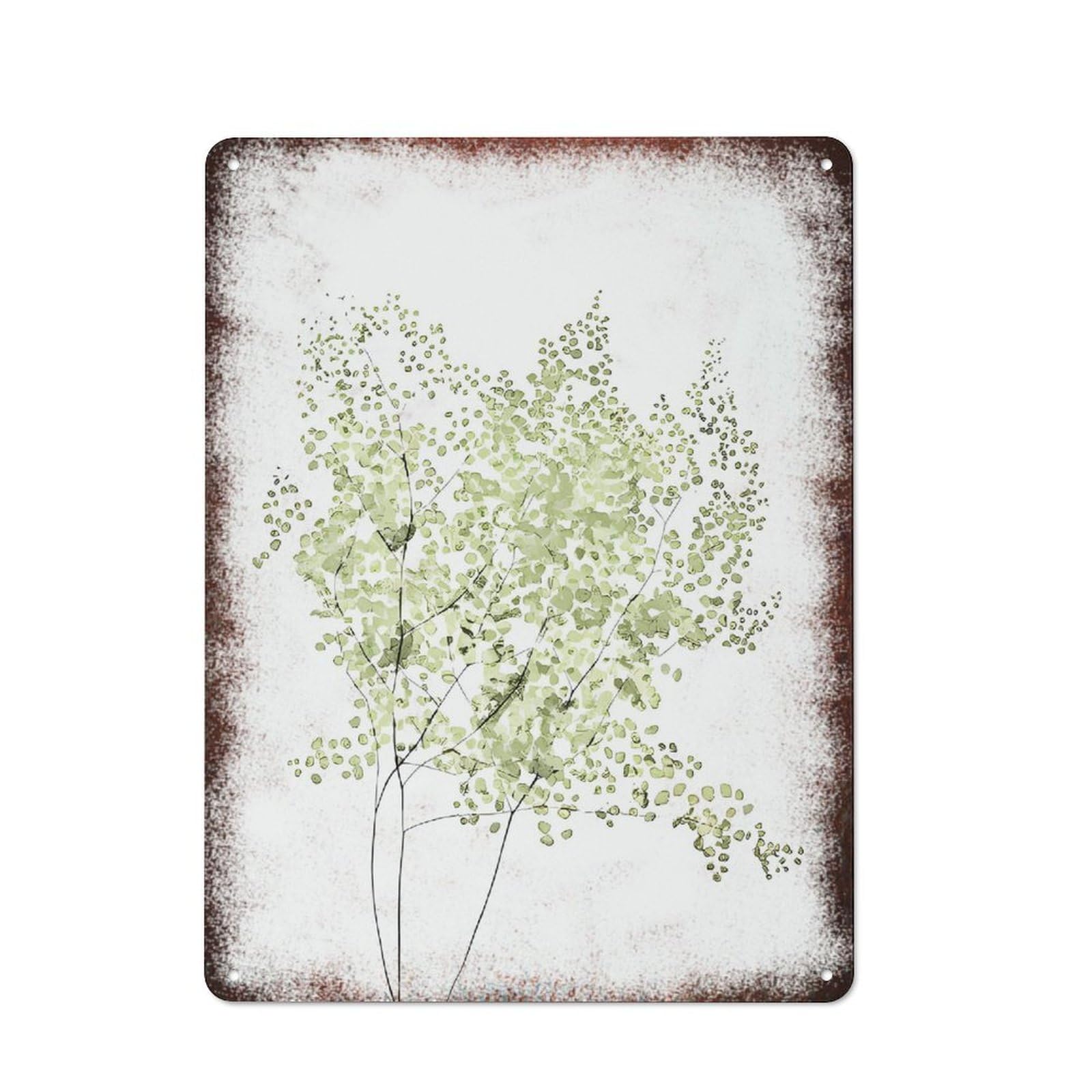Metal Tin Sign Abstract Branch Minimalist Pattern Vintage Rustic Wall Art Kitchen Bathroom Bedroom Living Room Cafe Farmhouse Entryway Office Garage Home Bar Laundry Room Porch Patio 12x16 Inch