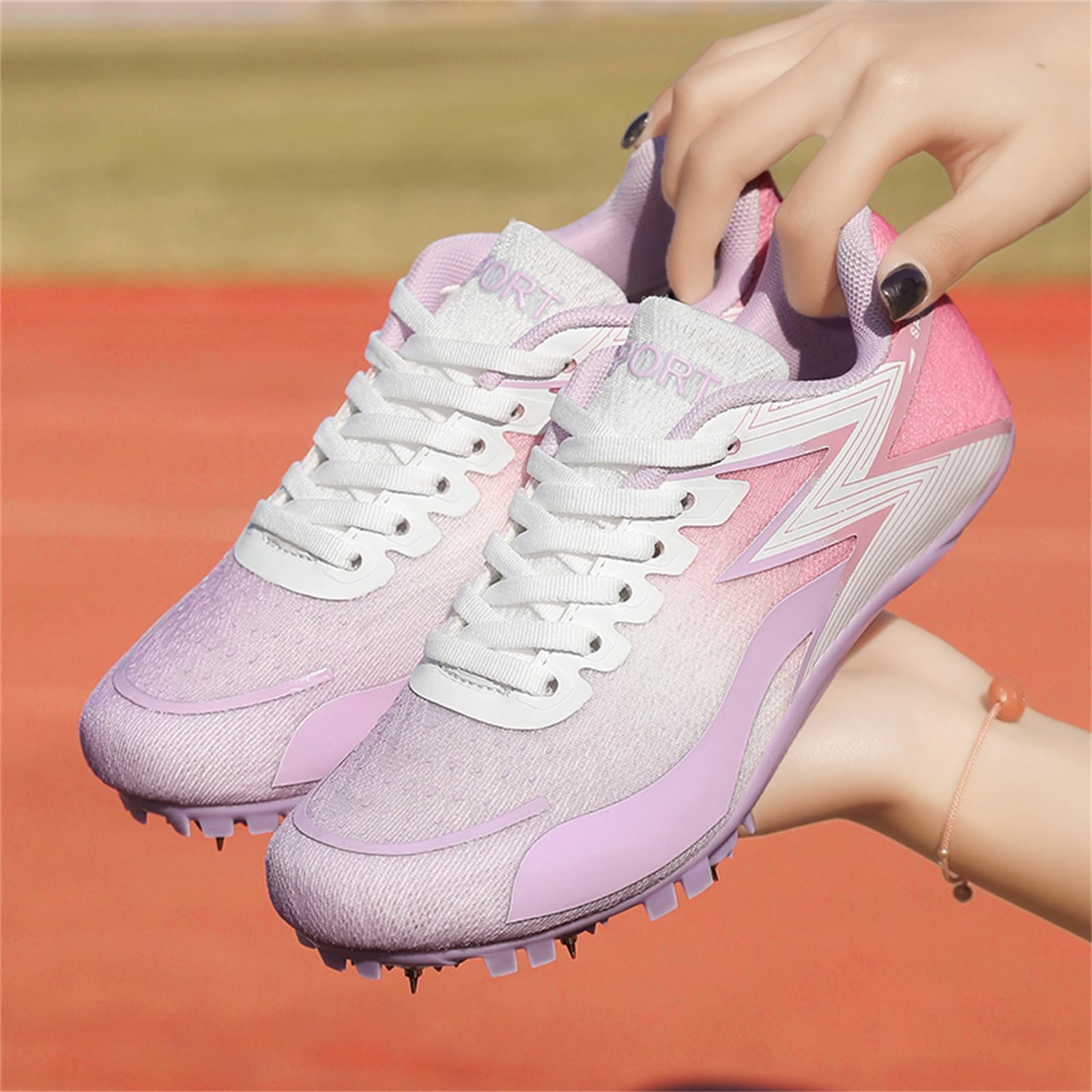 Zapatillas De Atletismo con 8 Clavos Zapatillas Profesionales De Velocidad para Hombres Y Mujeres Cómodas para Saltar Y Correr