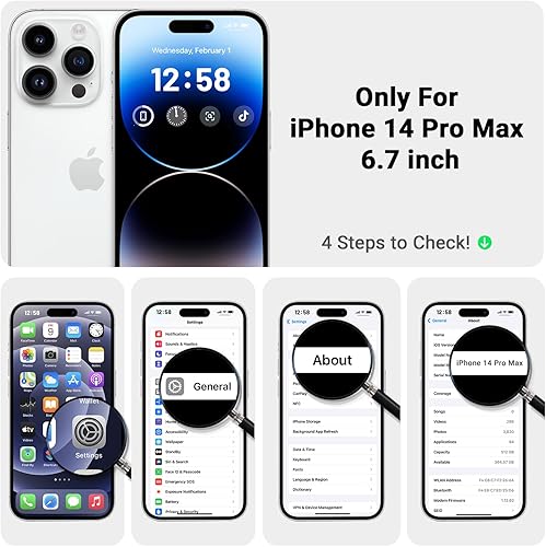Miniatura 2 de HIKII Funda magnética 3 en 1 para iPhone 14 Pro Max diseñada para Magsafe con 2 protectores de pantalla, funda de silicona a prueba de golpes para