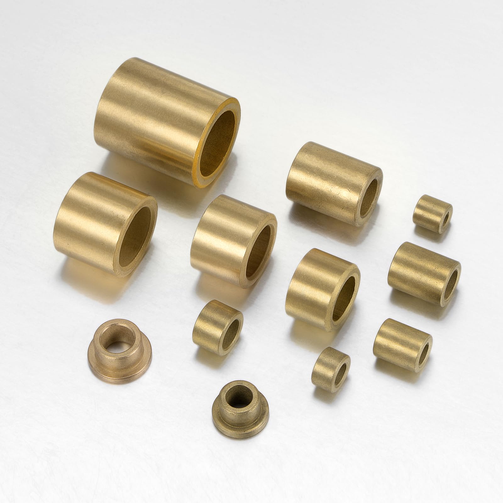 QUARKZMAN 10 Piezas de Cojinetes de Manga (Liso) 8mm de Diámetro Interior x 12mm de Diámetro Exterior x 8mm de Longitud, Casquillos de Bronce Sinterizado Autolubricantes