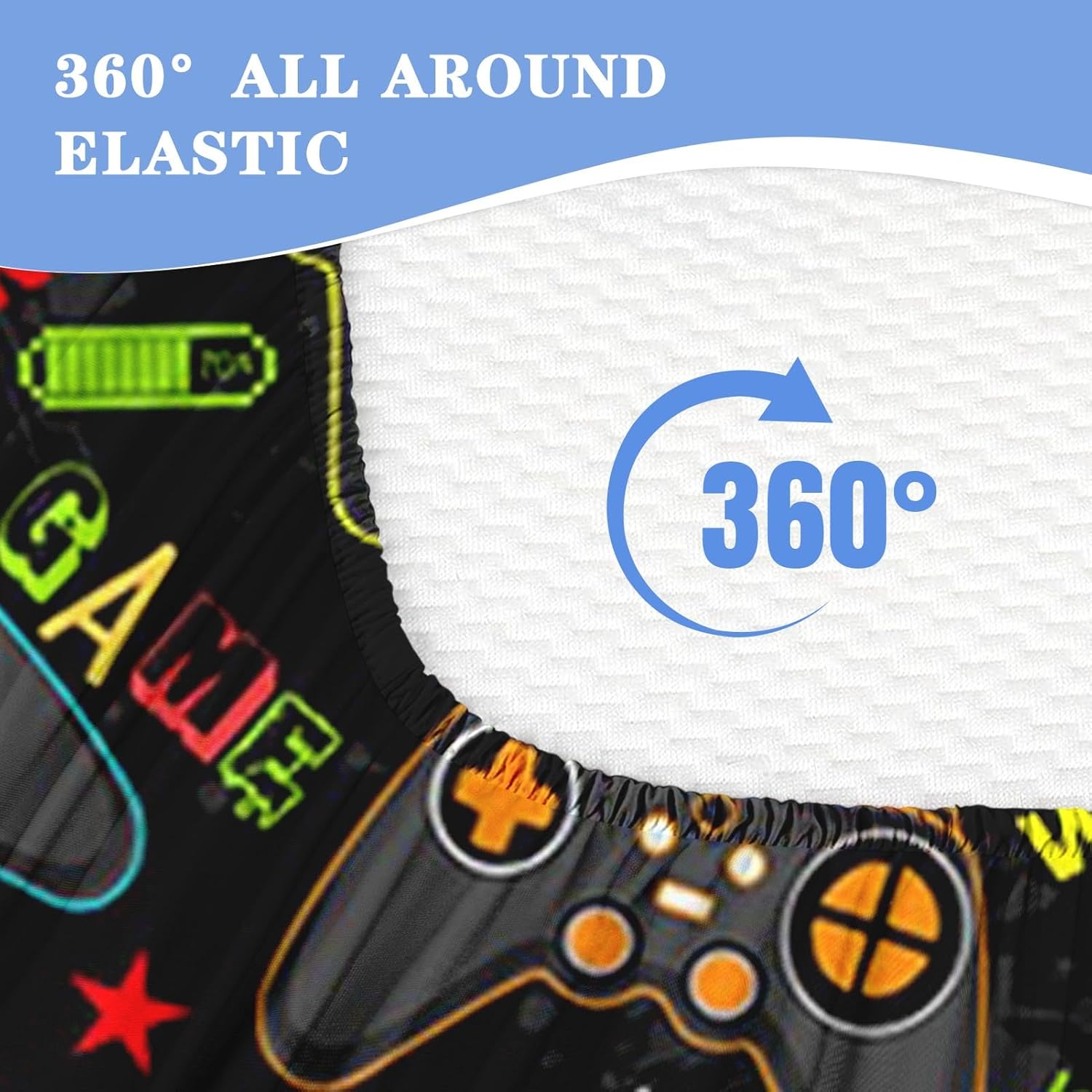 Nesker Zipper Bedding Twin Colorful Gamepad Zip Up Bedding Set for Boys and Kids, Gaming Players 3 Pcs Comforter Bed in a Bag with Fitted Sheet and 2 Pcs Pillowcases - Image 4