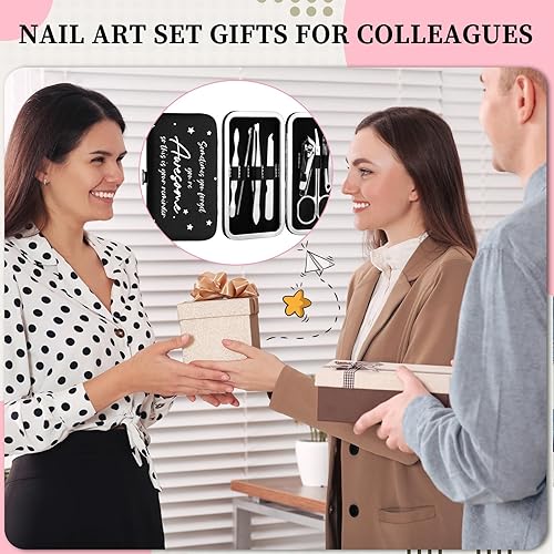 Miniatura 5 de Juego de 24 piezas de manicura inspiradora de acero inoxidable, juego de cortaúñas motivacional, kit de aseo de agradecimiento, regalo de