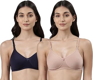 Dollar Missy Pack of 2 Women's Cotton Wire-Free Soft Padded Bra Price In India