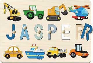 Comprar Puzzle Personalizado Bebe, Rompecabezas con Nombre De Madera Personalizado (1 A 3 Años), Regalos para NiñOs De 1 Año