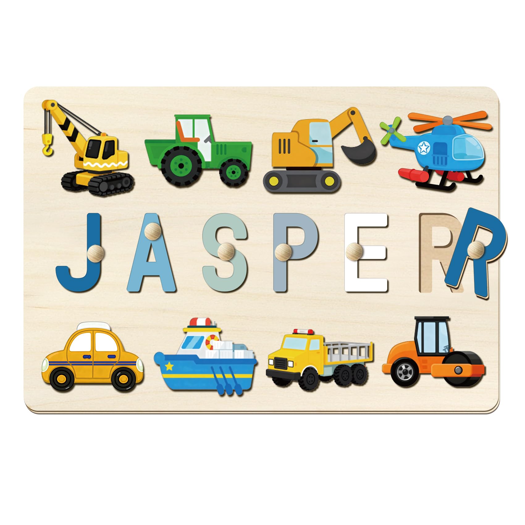 Personalised Name Puzzle for Kids, Personalised Baby Puzzle for 1 Year Old-Baby with Animal Elements, Custom Wooden Puzzles for Baby's First Birthday, Christmas