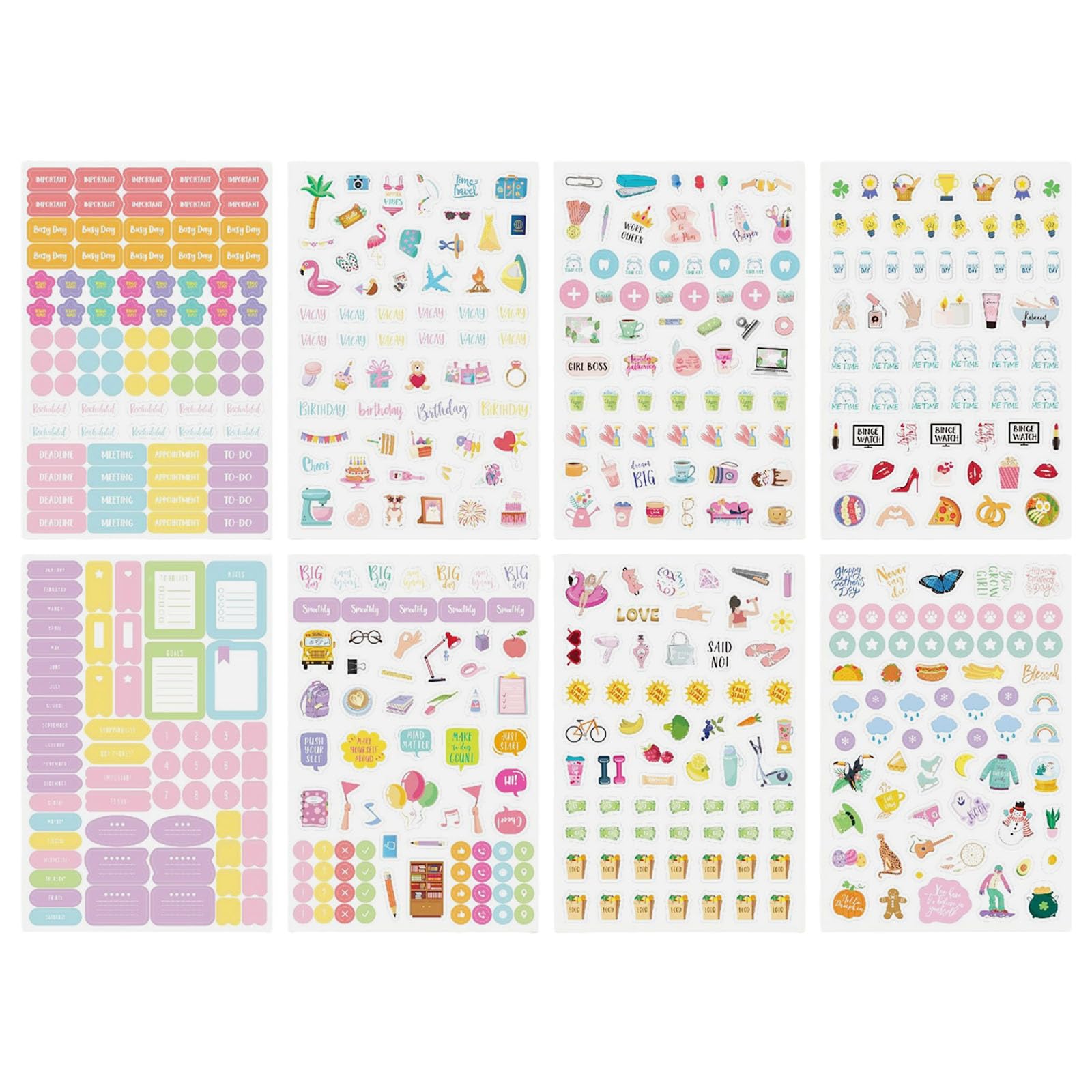 of Planner Daily Calendar Scrapbooking Sticker Set for Decorating Planning Scrapbooking Holiday Seasonal Monthly Calendar