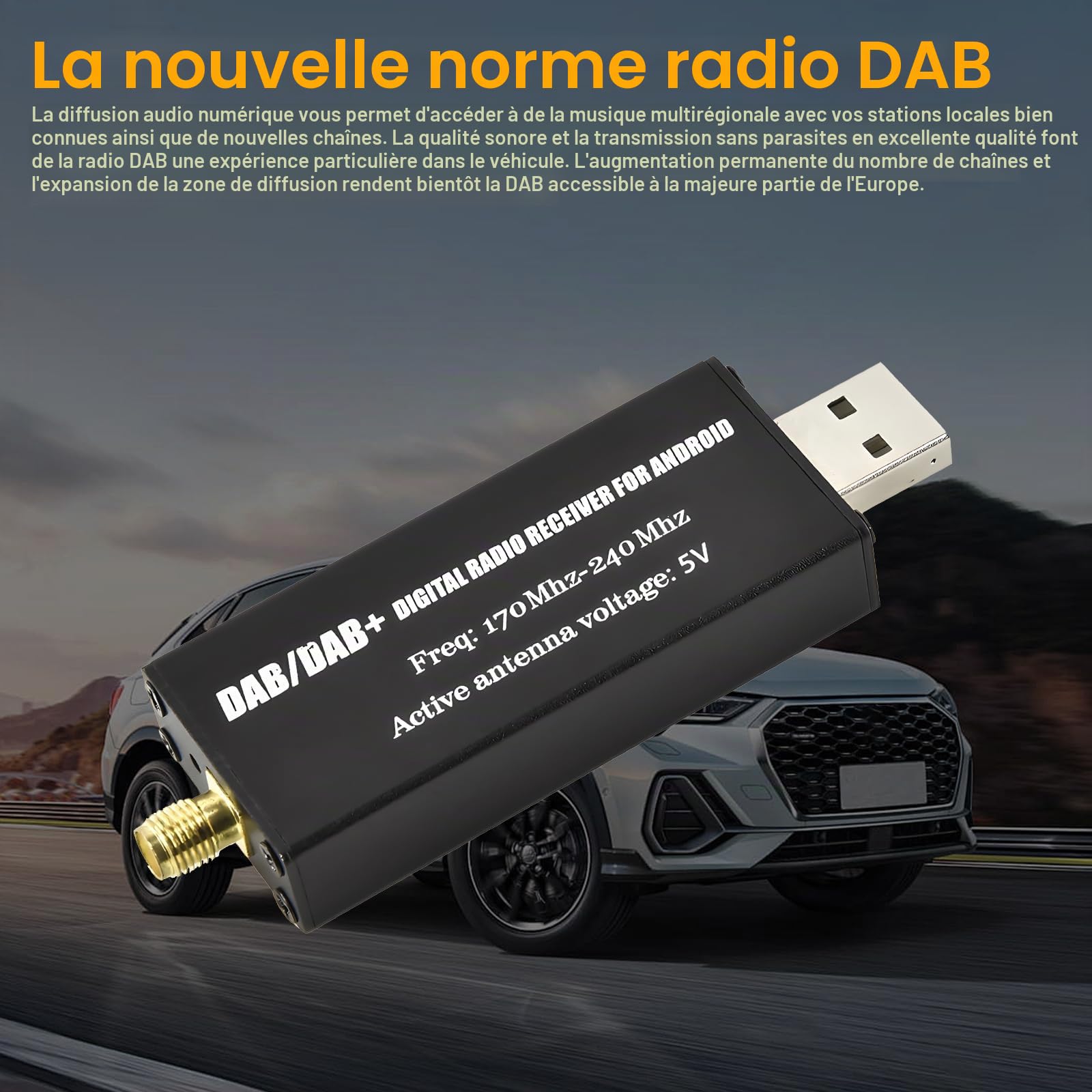 Inefala Récepteur Dab+ Box Antenne Radio Numérique