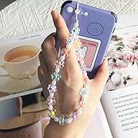 Vista 7 de Abalorio para teléfono con diseño de flores, correa de muñeca con cuentas para bolso de cámara, llavero