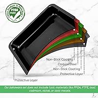 Vista 5 de NutriChef Bandeja antiadherente para hornear – Bandeja rectangular de acero al carbono de 14 x 10 pulgadas – Utensilios para hornear premium