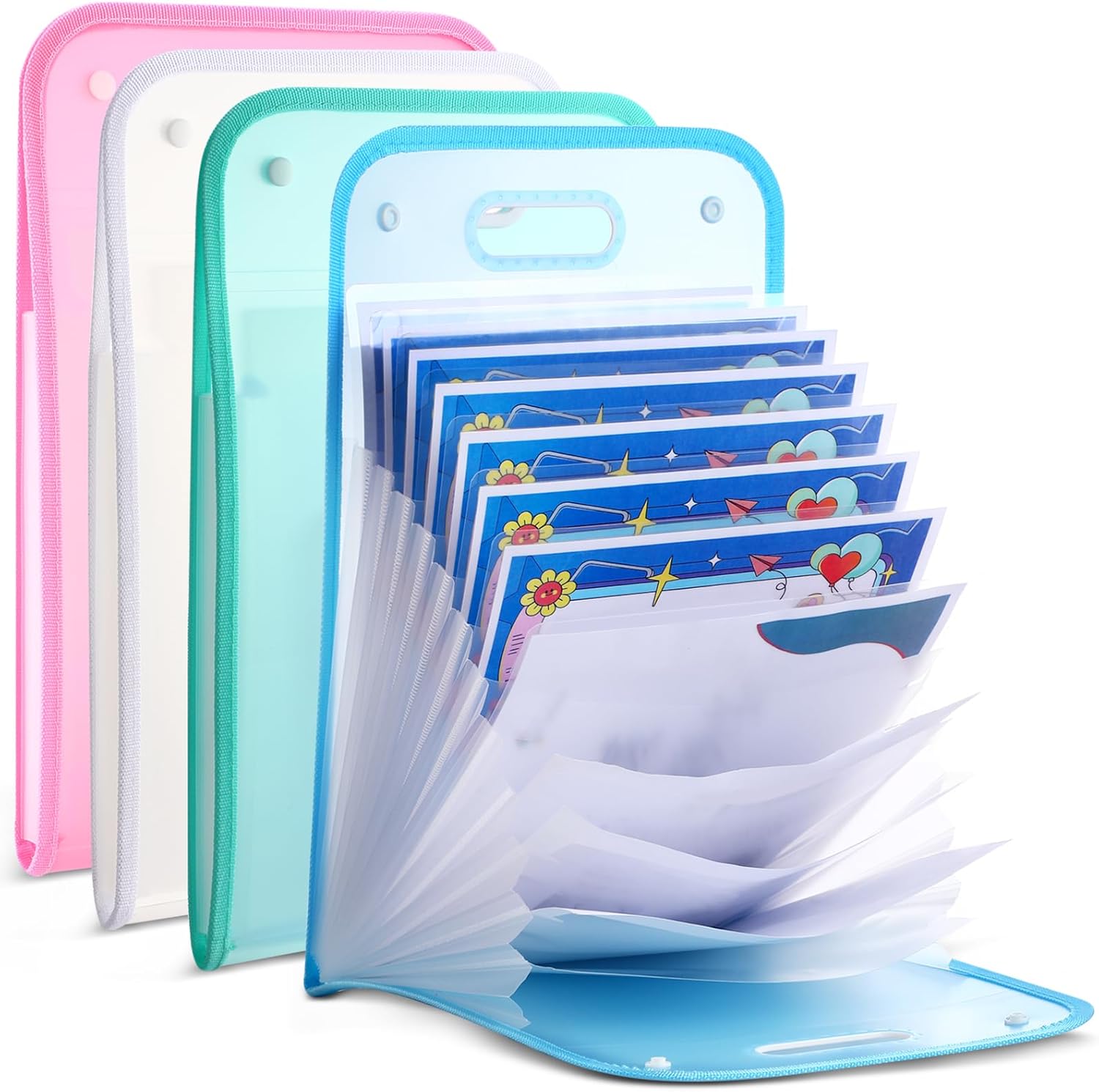 4 Pcs A4 File Folders, Vertical A4 File Organizer with