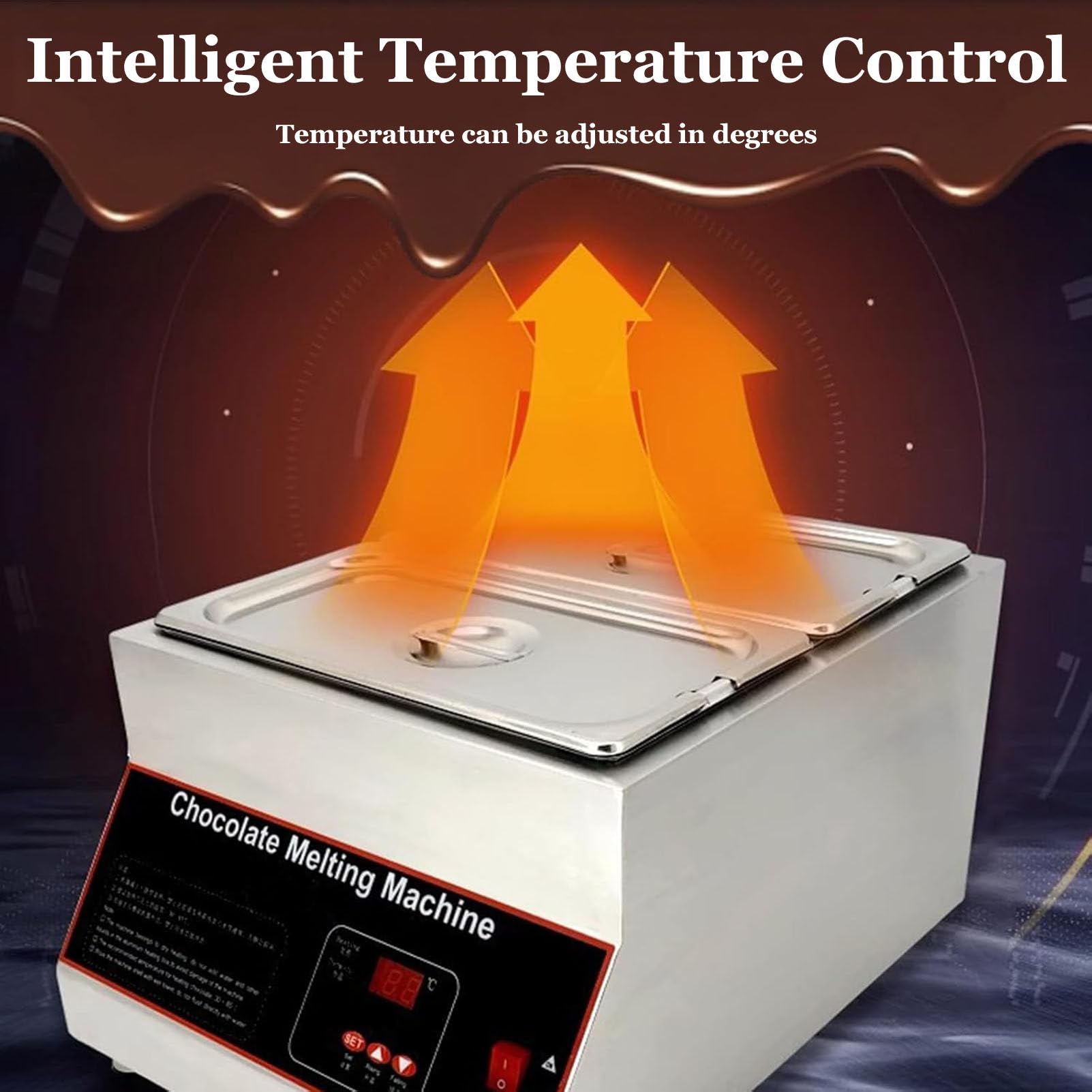 Tempéreuse à Chocolat numérique 500 W,Appareil à Fondre Le Chocolat Professionnel avec contrôle numérique de la température pour Faire Fondre Le Chocolat,Le Lait et la crème Four-Cylinder