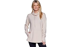 Active Women's Lightweight Soft Plush Fleece Cowl Neck Pullover Sweatshirt