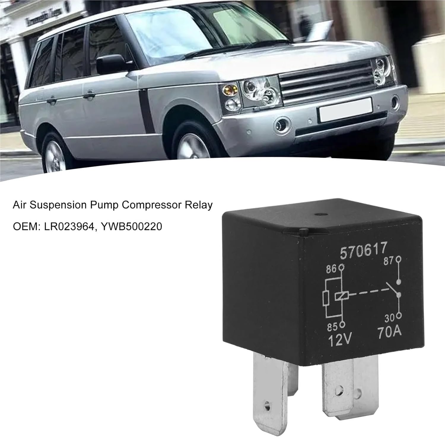 Car Suspension Pump Relay 12W 70A LR023964 for L322 2006-2012 for Discovery Defender