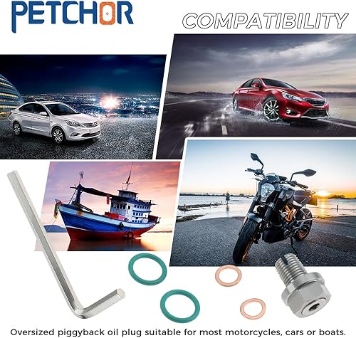 Miniatura 7 de M12.1-0.059 x 0.591 in Tapón de drenaje de aceite de gran tamaño, kit de reparación de rosca de bandeja de aceite autorroscante de acero inoxidable,