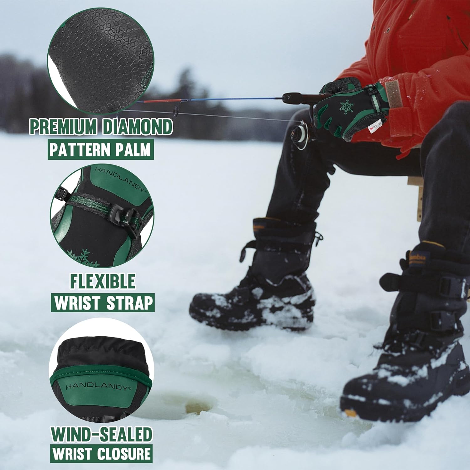 AIGEVTURE Cold Weather Thermal Fleece Winter Work Gloves - Insulated