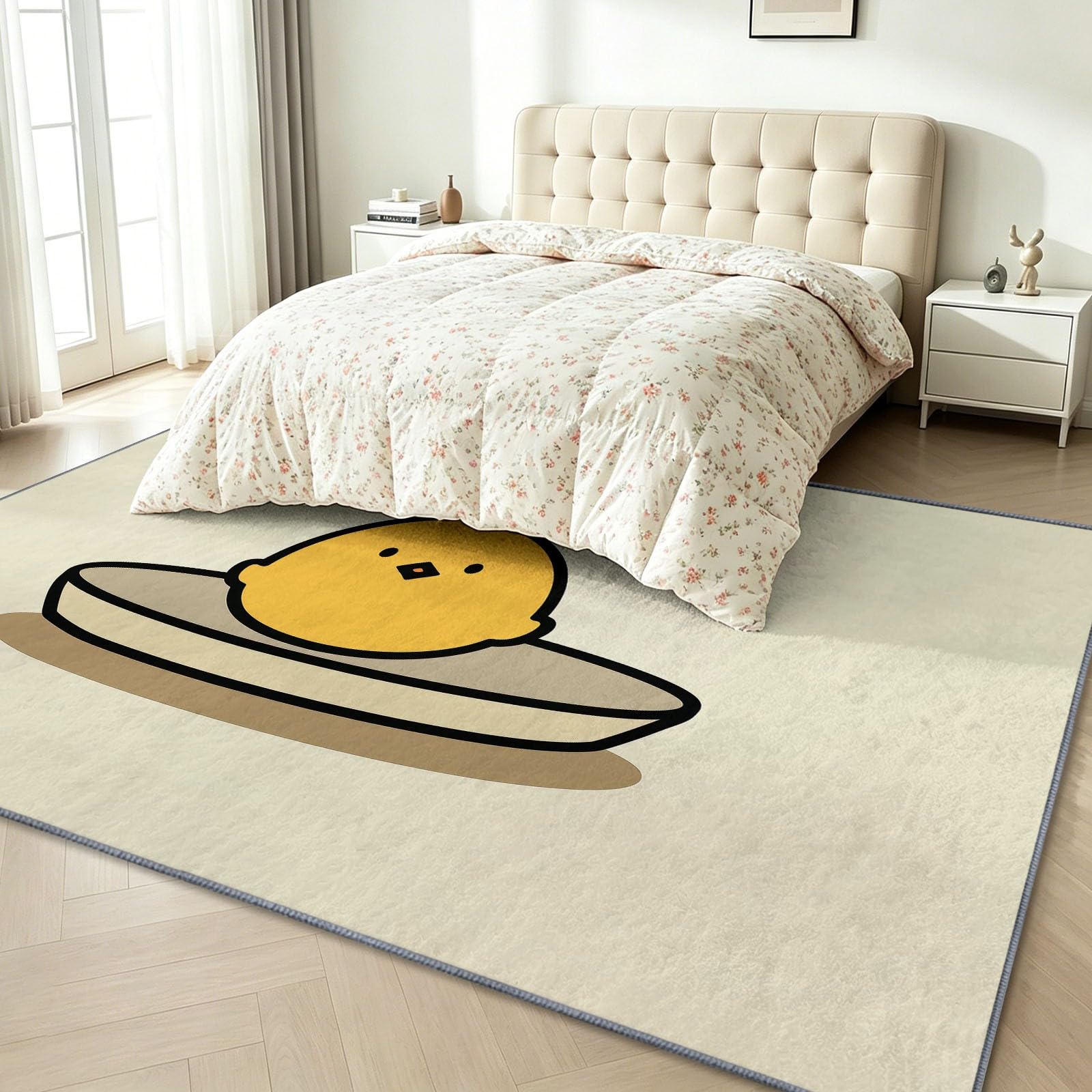 Alfombra antideslizante con diseño de animales de dibujos animados para sala de estar, 100 x 160 cm, alfombra de suelo lavable, bonita alfombra de pelo bajo, para sala de estar, dormitorio, comedor